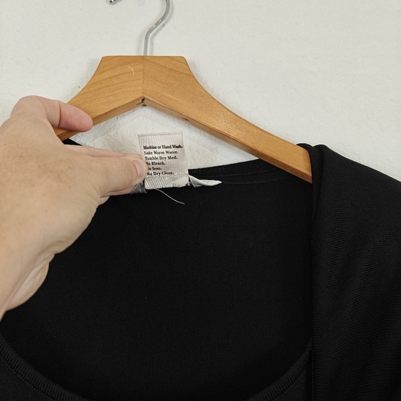 Exclusively MISOOK Knee Length Black Acrylic 3/4 Sleeve Cowl Neck Dress Size XS - Picture 8 of 13